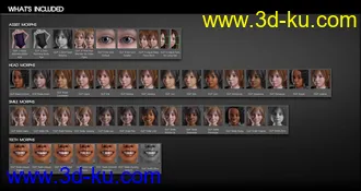 Growing Up Faces for Genesis 3 & 8 Female(s)模型的图片2