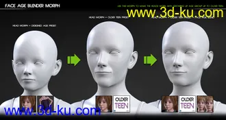 3D打印模型Growing Up Faces for Genesis 3 & 8 Female(s)的图片