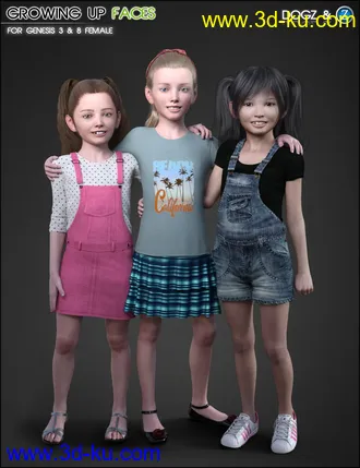 3D打印模型Growing Up Faces for Genesis 3 & 8 Female(s)的图片