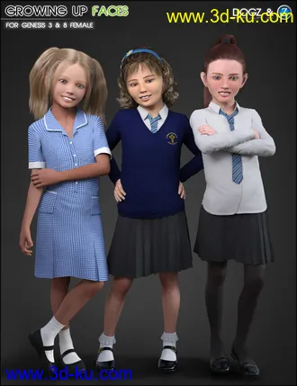 3D打印模型Growing Up Faces for Genesis 3 & 8 Female(s)的图片