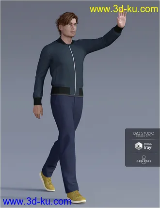 3D打印模型H&C dForce Basic Jacket Outfit for Genesis 8 Male(s)的图片