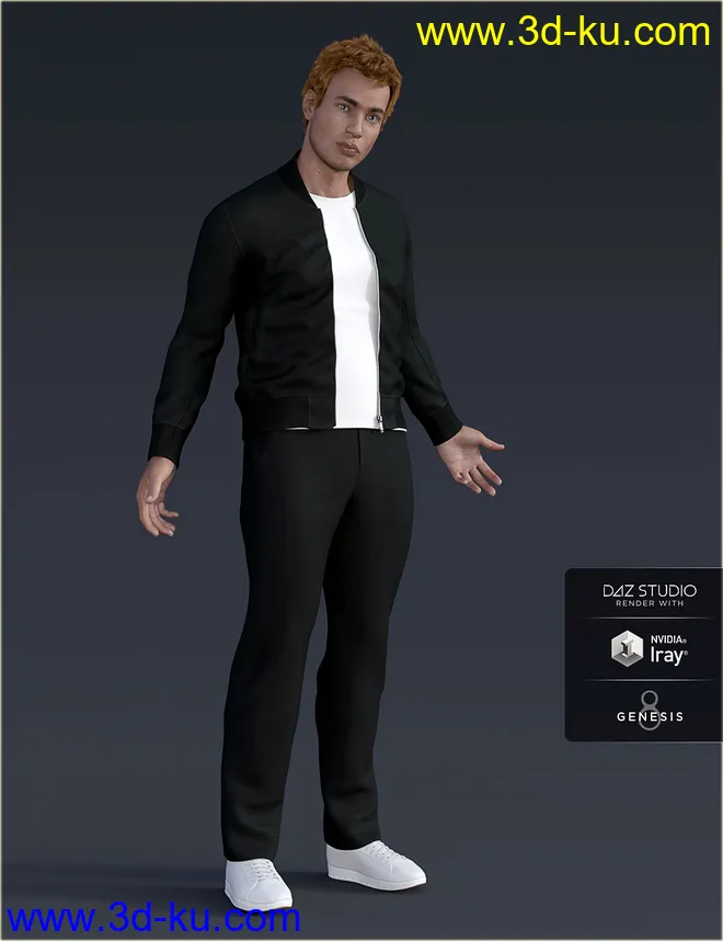 H&C dForce Basic Jacket Outfit for Genesis 8 Male(s)模型的图片5