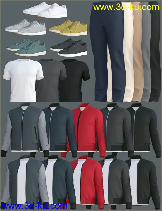 H&C dForce Basic Jacket Outfit for Genesis 8 Male(s)模型的图片11