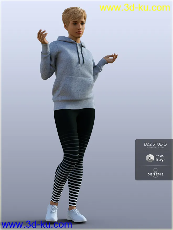 H&C Hoodie & Training Wear for Genesis 8 Female(s)模型的图片2
