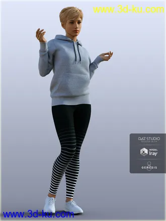 3D打印模型H&C Hoodie & Training Wear for Genesis 8 Female(s)的图片