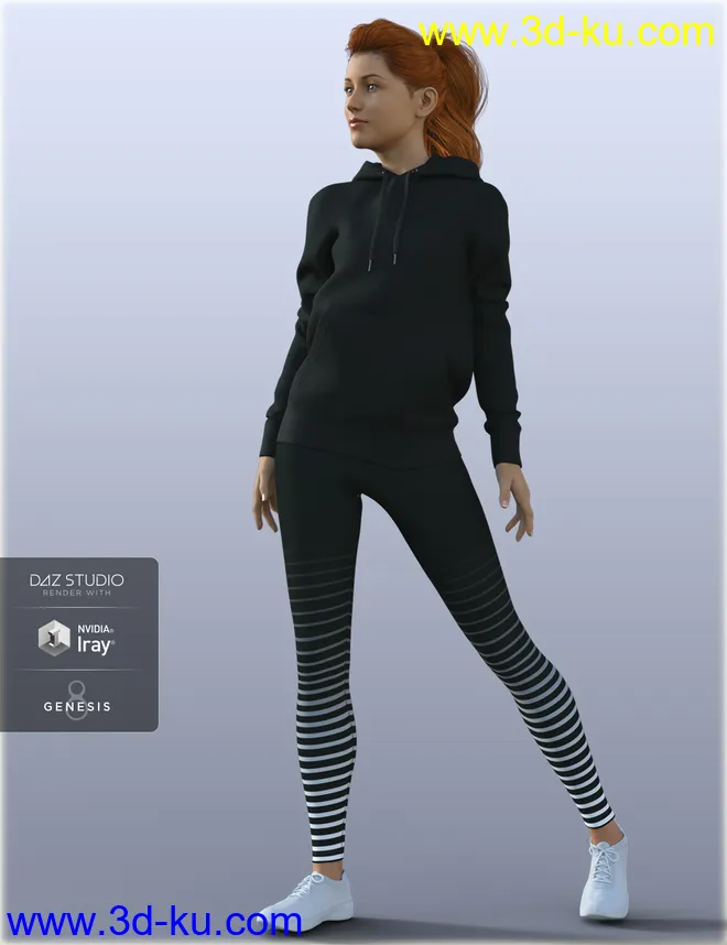 H&C Hoodie & Training Wear for Genesis 8 Female(s)模型的图片4