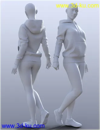 3D打印模型H&C Hoodie & Training Wear for Genesis 8 Female(s)的图片
