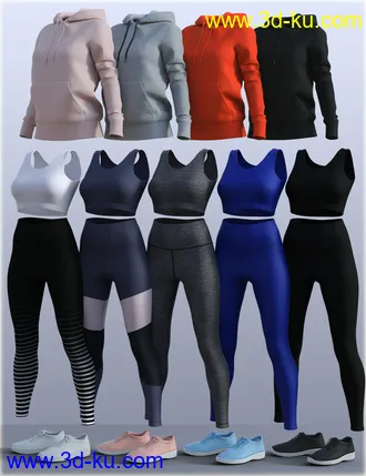 3D打印模型H&C Hoodie & Training Wear for Genesis 8 Female(s)的图片