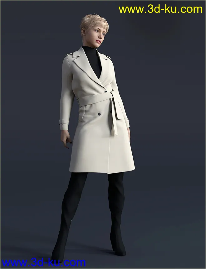 H&C Trench Coat Outfit for Genesis 8 Female(s)模型的图片1