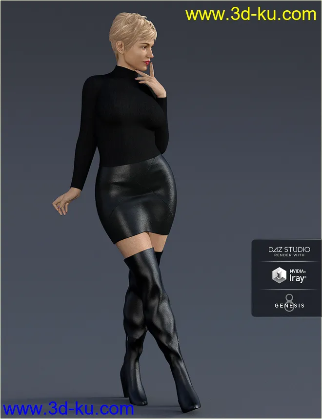 H&C Trench Coat Outfit for Genesis 8 Female(s)模型的图片5