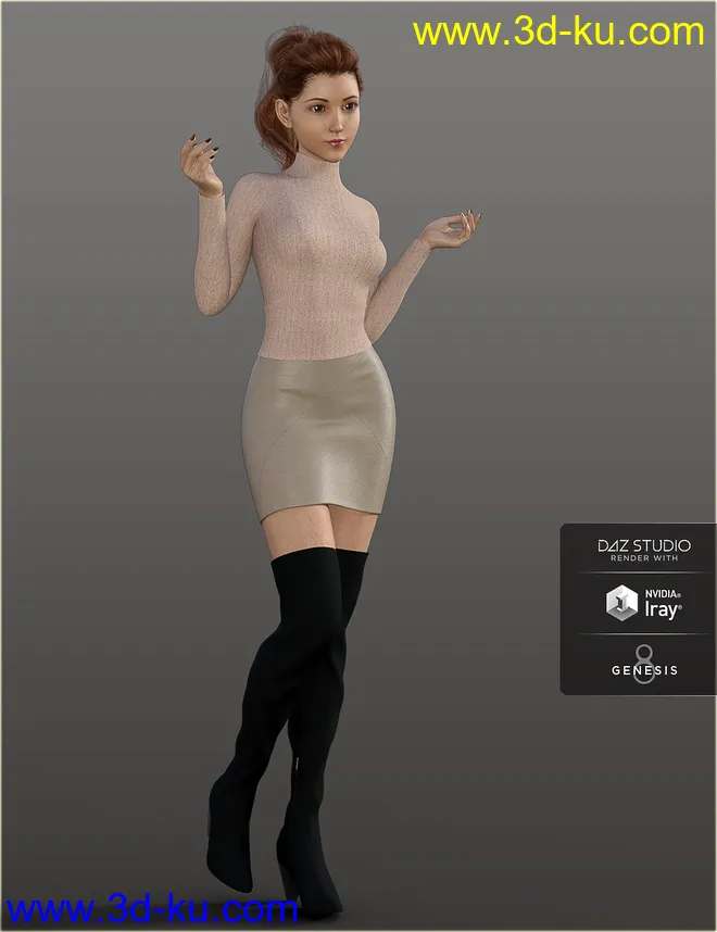 H&C Trench Coat Outfit for Genesis 8 Female(s)模型的图片6