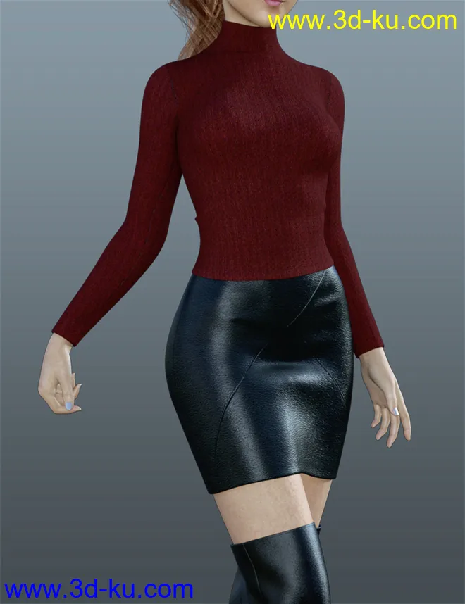 H&C Trench Coat Outfit for Genesis 8 Female(s)模型的图片7