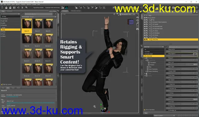 Hair Converter from Genesis 3 Male to Genesis 8 Male模型的图片3