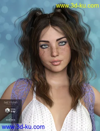 3D打印模型Harper Hair for Genesis 3 and 8 Female(s)的图片