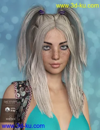 3D打印模型Harper Hair for Genesis 3 and 8 Female(s)的图片