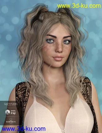 3D打印模型Harper Hair for Genesis 3 and 8 Female(s)的图片