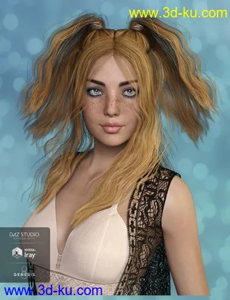 3D打印模型Harper Hair for Genesis 3 and 8 Female(s)的图片