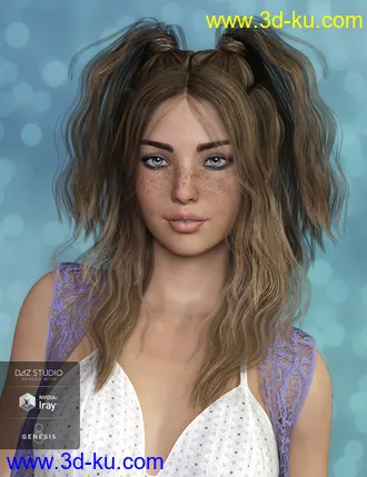 3D打印模型Harper Hair for Genesis 3 and 8 Female(s)的图片