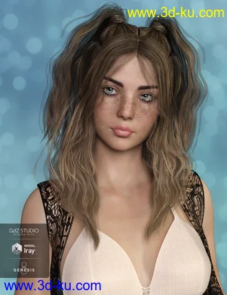 3D打印模型Harper Hair for Genesis 3 and 8 Female(s)的图片