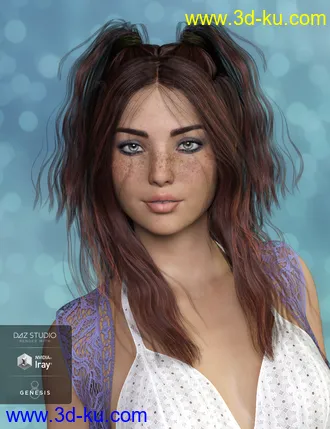 3D打印模型Harper Hair for Genesis 3 and 8 Female(s)的图片