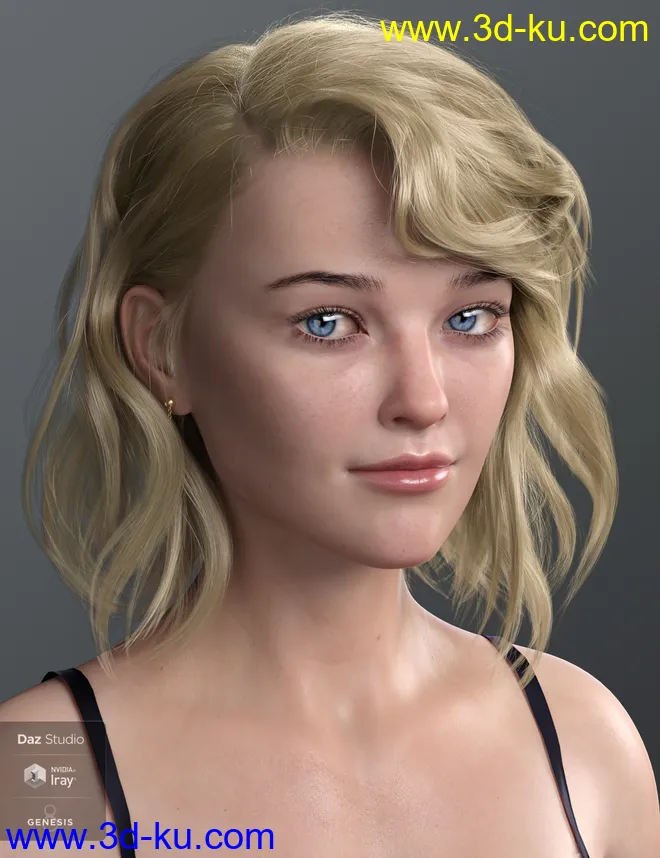 Haydina Hair for Genesis 8 Female(s)模型的图片1