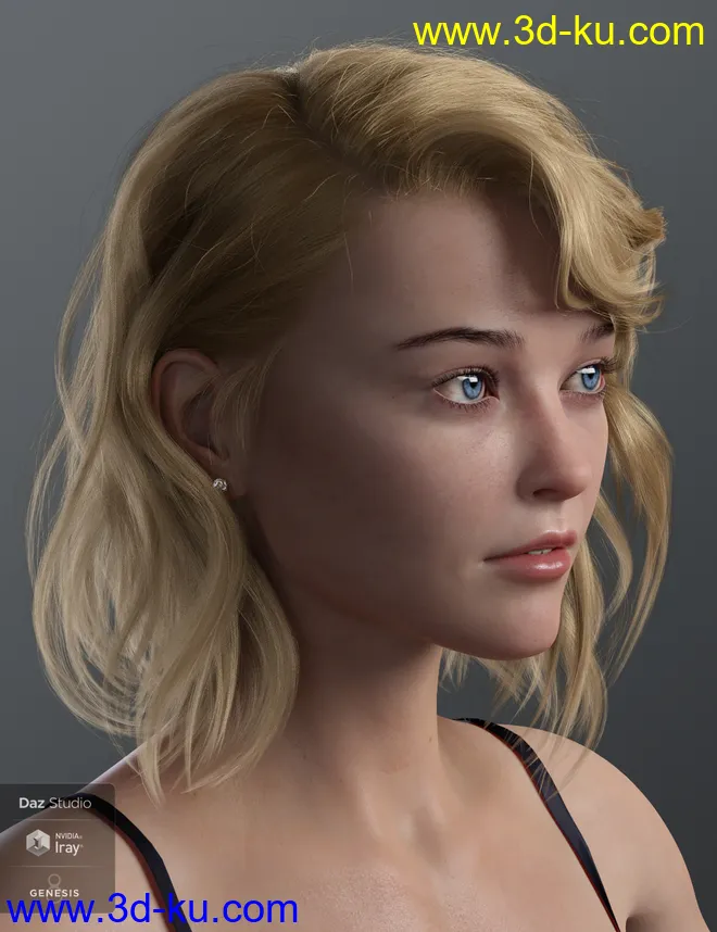 Haydina Hair for Genesis 8 Female(s)模型的图片2