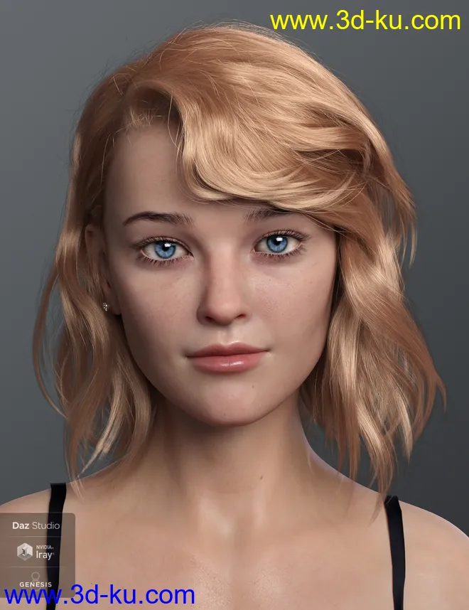 Haydina Hair for Genesis 8 Female(s)模型的图片3