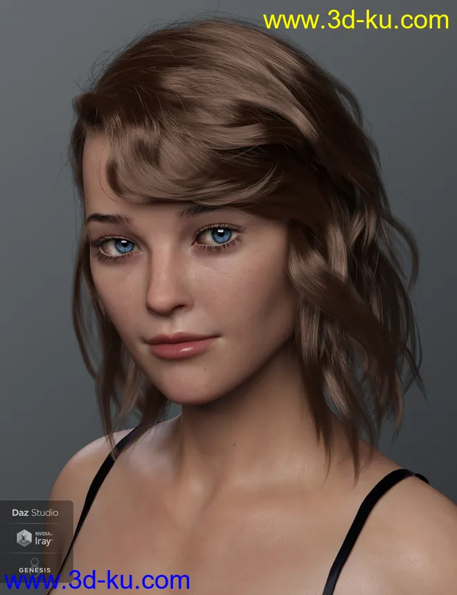 Haydina Hair for Genesis 8 Female(s)模型的图片4