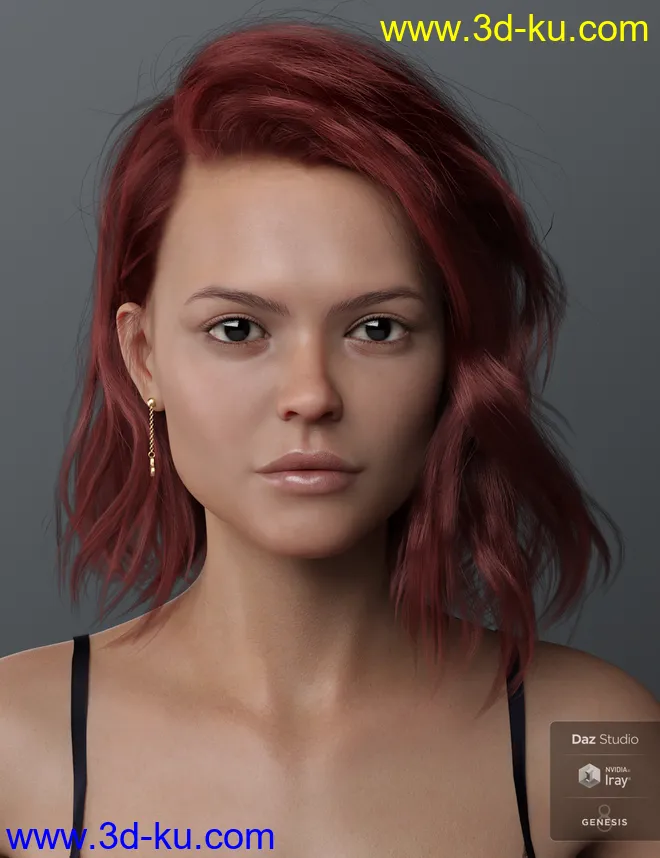 Haydina Hair for Genesis 8 Female(s)模型的图片8
