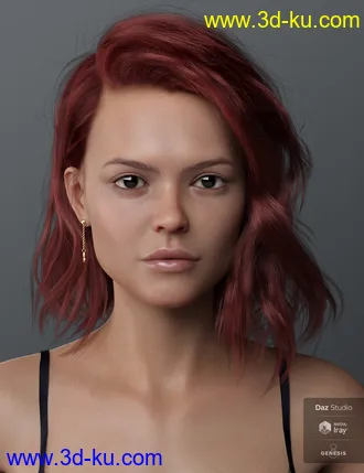 3D打印模型Haydina Hair for Genesis 8 Female(s)的图片