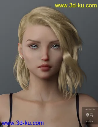 3D打印模型Haydina Hair for Genesis 8 Female(s)的图片