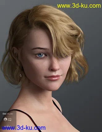 3D打印模型Haydina Hair for Genesis 8 Female(s)的图片