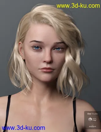 3D打印模型Haydina Hair for Genesis 8 Female(s)的图片