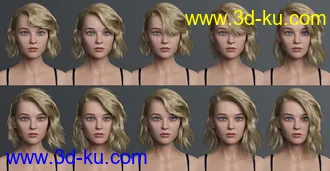 3D打印模型Haydina Hair for Genesis 8 Female(s)的图片