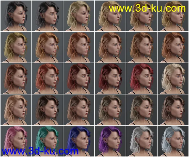 Haydina Hair for Genesis 8 Female(s)模型的图片17