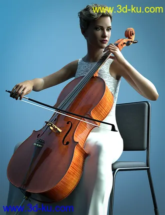 3D打印模型HD Cello and Poses for Genesis 8的图片