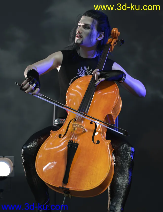 HD Cello and Poses for Genesis 8模型的图片2