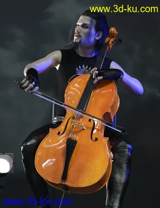 3D打印模型HD Cello and Poses for Genesis 8的图片