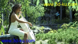 3D打印模型HD Cello and Poses for Genesis 8的图片