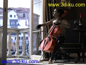 3D打印模型HD Cello and Poses for Genesis 8的图片