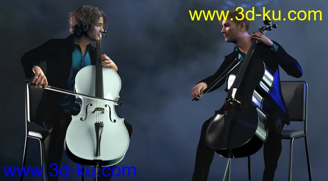 HD Cello and Poses for Genesis 8模型的图片14