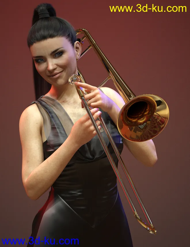 HD Trombone and Poses for Genesis 8模型的图片1