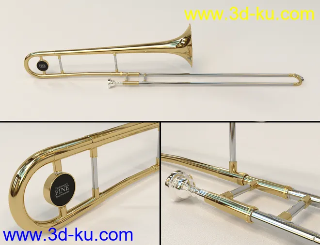 HD Trombone and Poses for Genesis 8模型的图片3