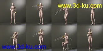3D打印模型HD Trombone and Poses for Genesis 8的图片
