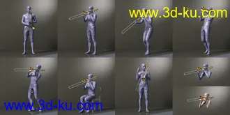3D打印模型HD Trombone and Poses for Genesis 8的图片