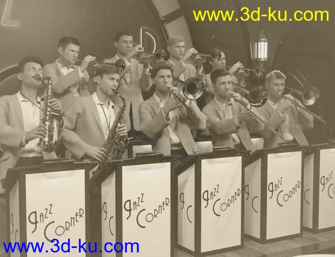 HD Trombone and Poses for Genesis 8模型的图片14