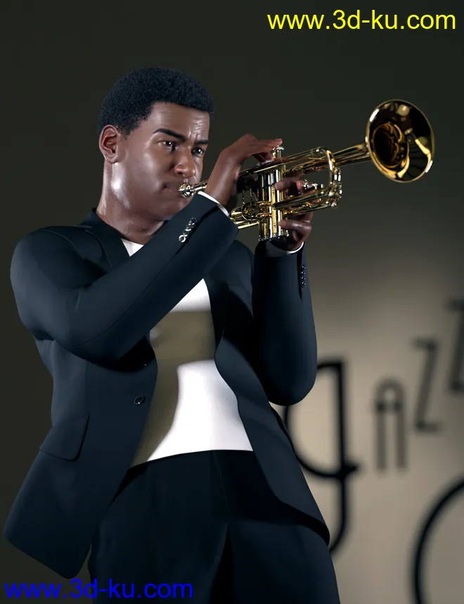 HD Trumpet and Poses for Genesis 8模型的图片1