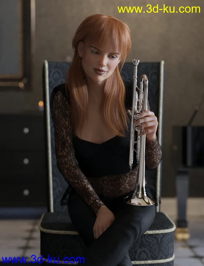 HD Trumpet and Poses for Genesis 8模型的图片2