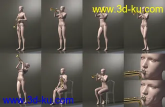 3D打印模型HD Trumpet and Poses for Genesis 8的图片
