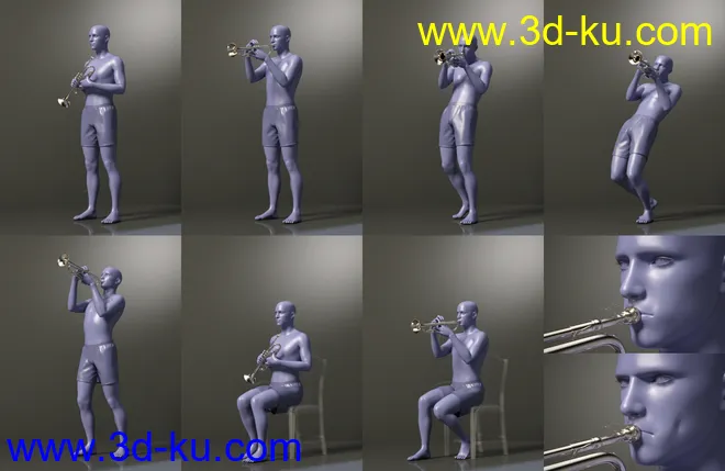 HD Trumpet and Poses for Genesis 8模型的图片10
